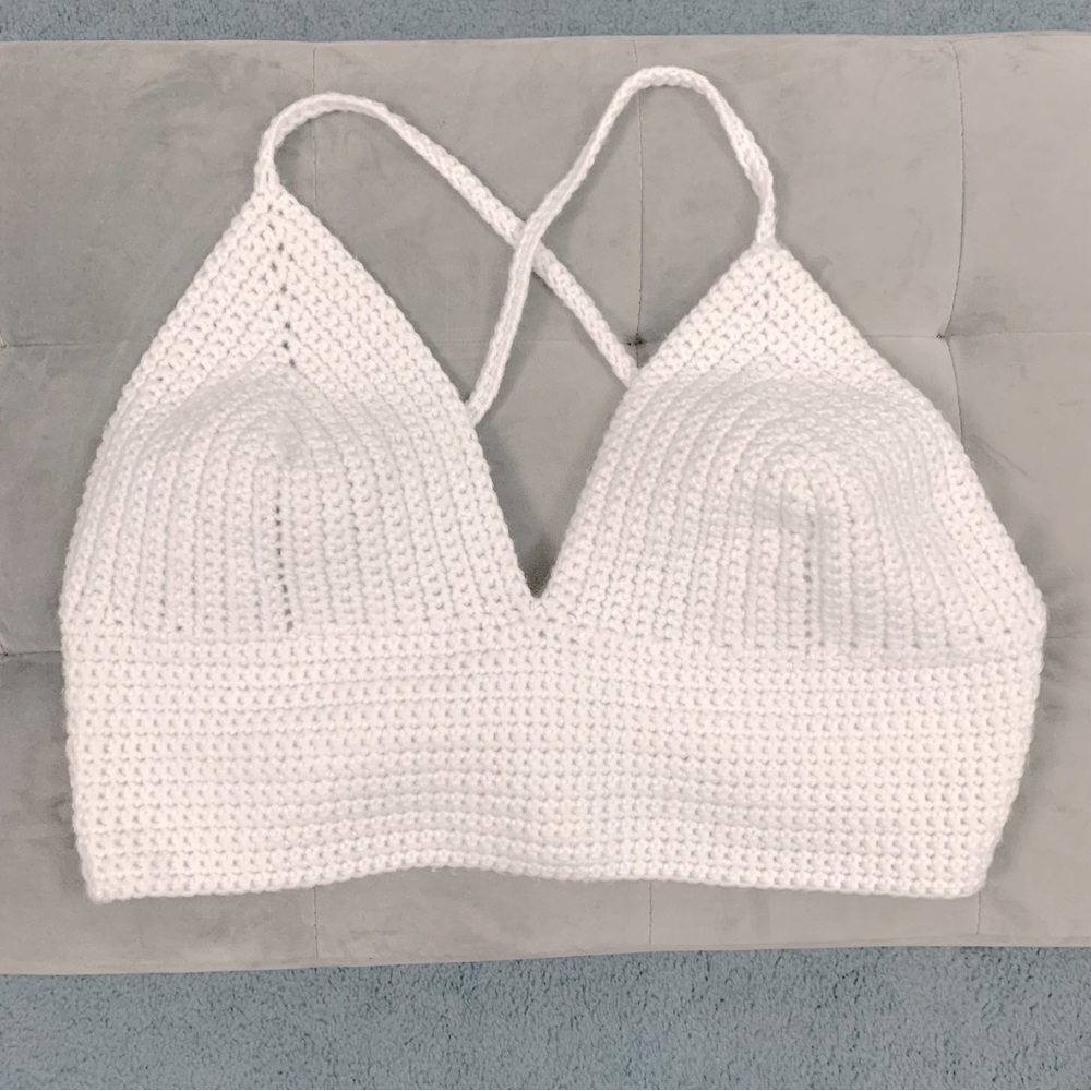 Handmade Crochet Crop Top - Picture 1 of 7